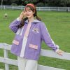 Cute School Student Rainbow Embroidery Hooded Jacket Outerwear - Modakawa Modakawa