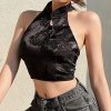 Vintage Buckle Lace Up Cheongsam Crop Top - Modakawa modakawa