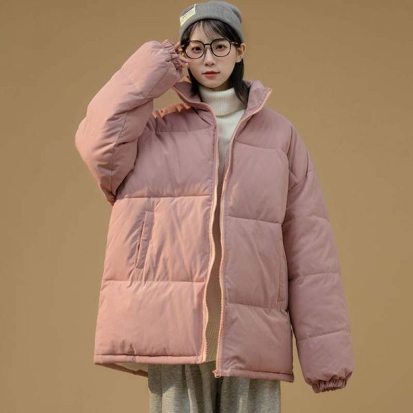 Pure Color Loose Zipper Coat - Modakawa Modakawa