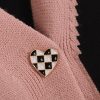 Chic Colorblock Love Heart Knit V-neck Cardigan Sweater - Modakawa modakawa