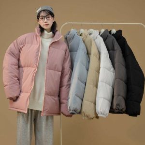 Pure Color Loose Zipper Coat - Modakawa Modakawa